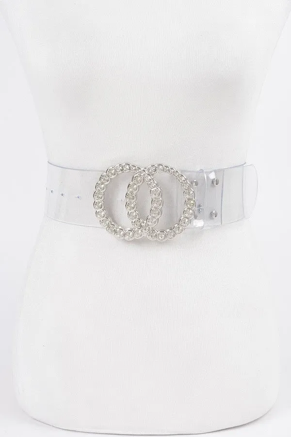 121124 Wide Plus Size Belt W Rhinestone Buckle