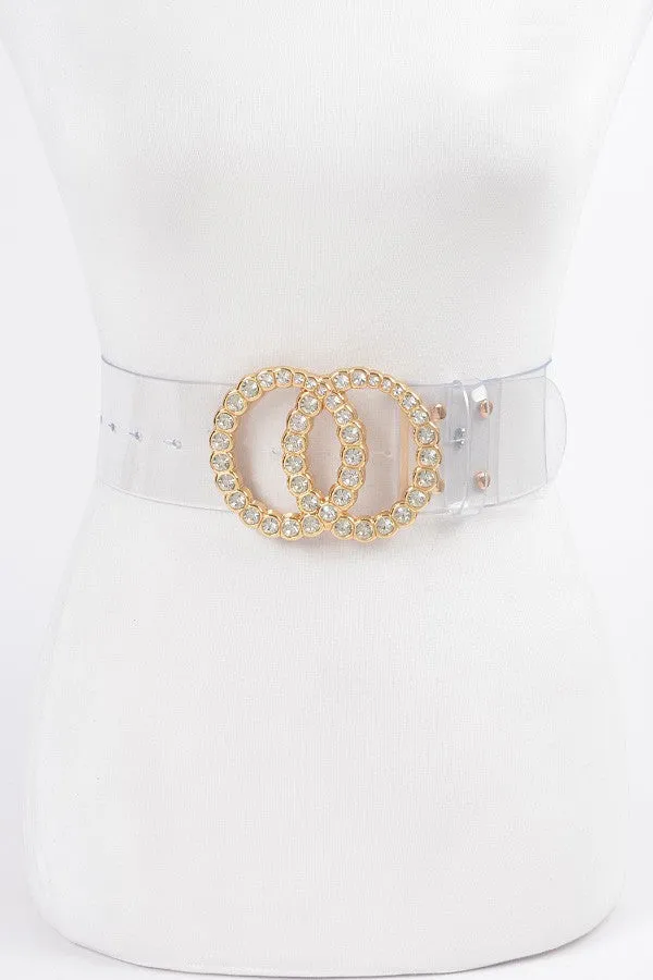 121124 Wide Plus Size Belt W Rhinestone Buckle