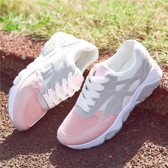AGUTZM Platform Sneakers Woman Wedge 2018 Hot Sale Woman Casual Shoes 40 Plus Size Breathable Female Sneakers Woman Mesh Shoes