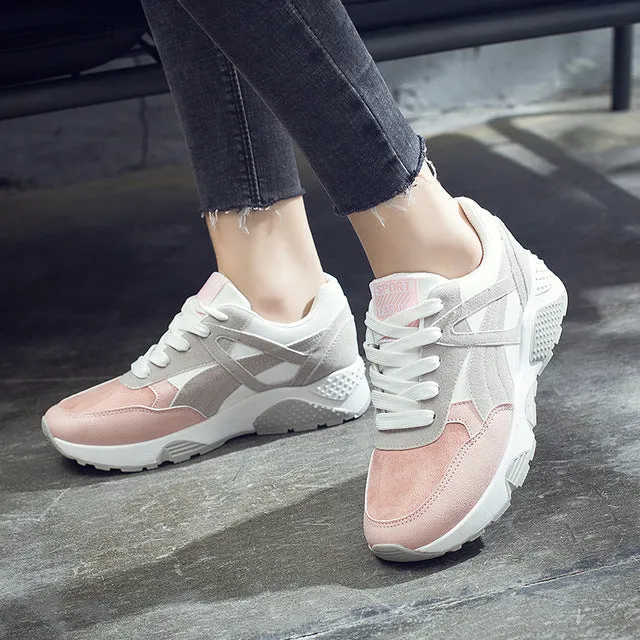 AGUTZM Platform Sneakers Woman Wedge 2018 Hot Sale Woman Casual Shoes 40 Plus Size Breathable Female Sneakers Woman Mesh Shoes