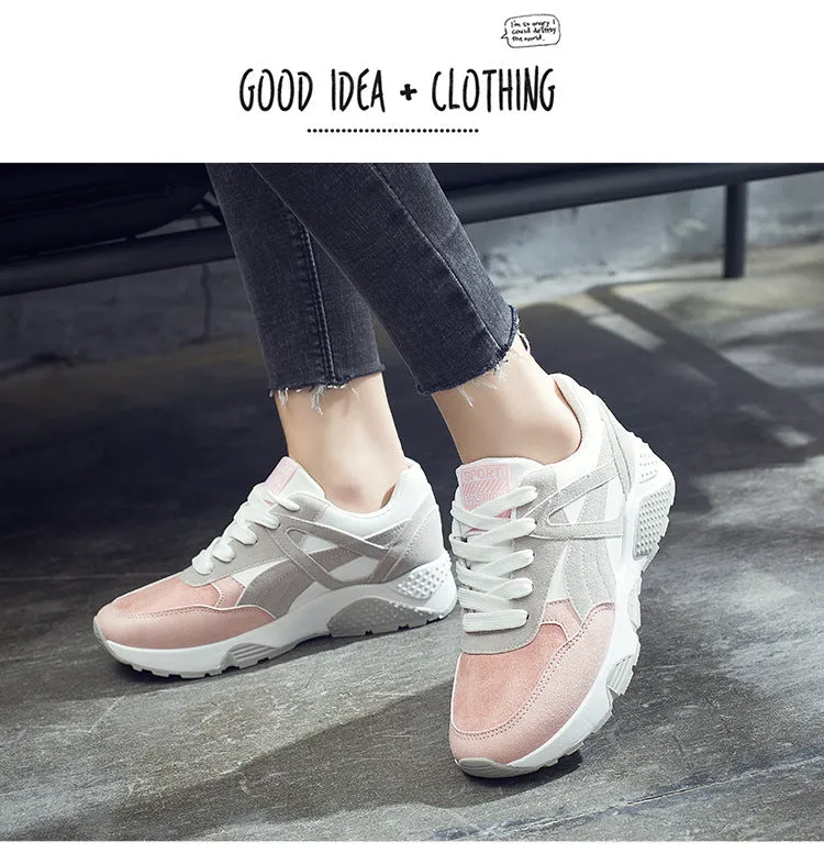 AGUTZM Platform Sneakers Woman Wedge 2018 Hot Sale Woman Casual Shoes 40 Plus Size Breathable Female Sneakers Woman Mesh Shoes