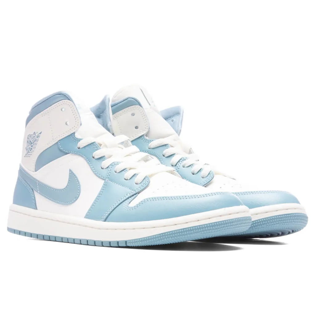 Air Jordan 1 Mid Women's 'UNC' - Sail/Worn Blue