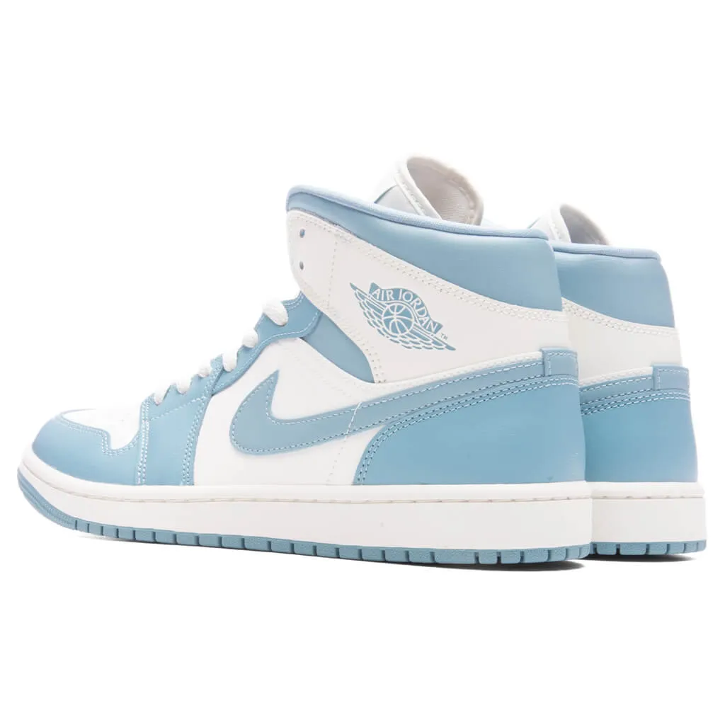 Air Jordan 1 Mid Women's 'UNC' - Sail/Worn Blue