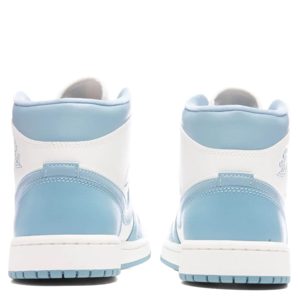 Air Jordan 1 Mid Women's 'UNC' - Sail/Worn Blue