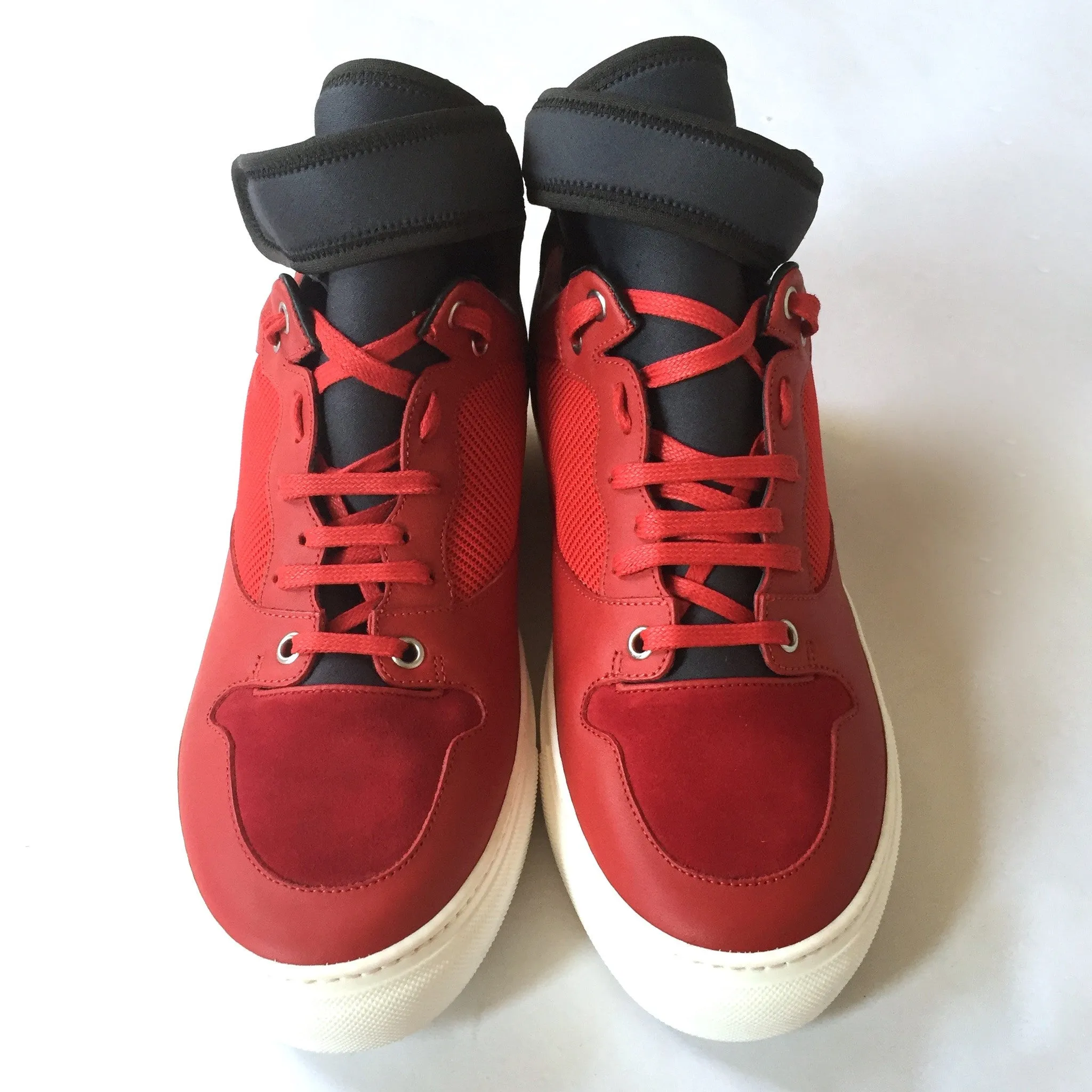 Balenciaga - Leather & Neoprene Mid Top Sneakers