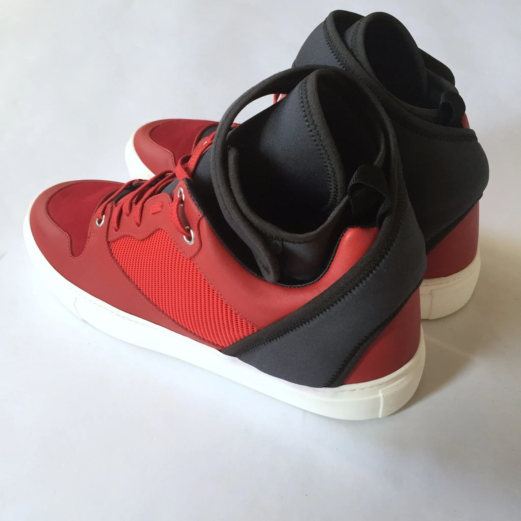 Balenciaga - Leather & Neoprene Mid Top Sneakers