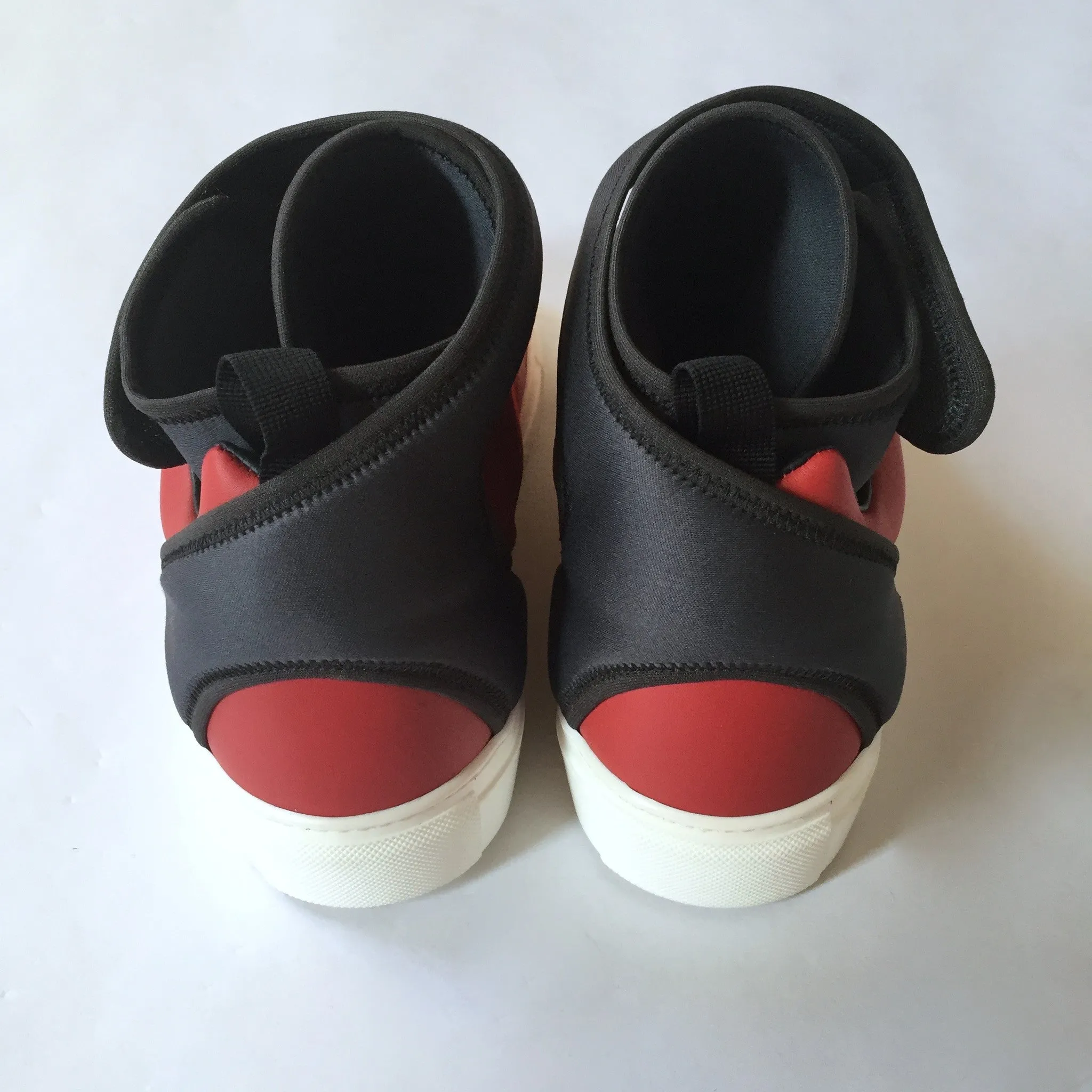 Balenciaga - Leather & Neoprene Mid Top Sneakers