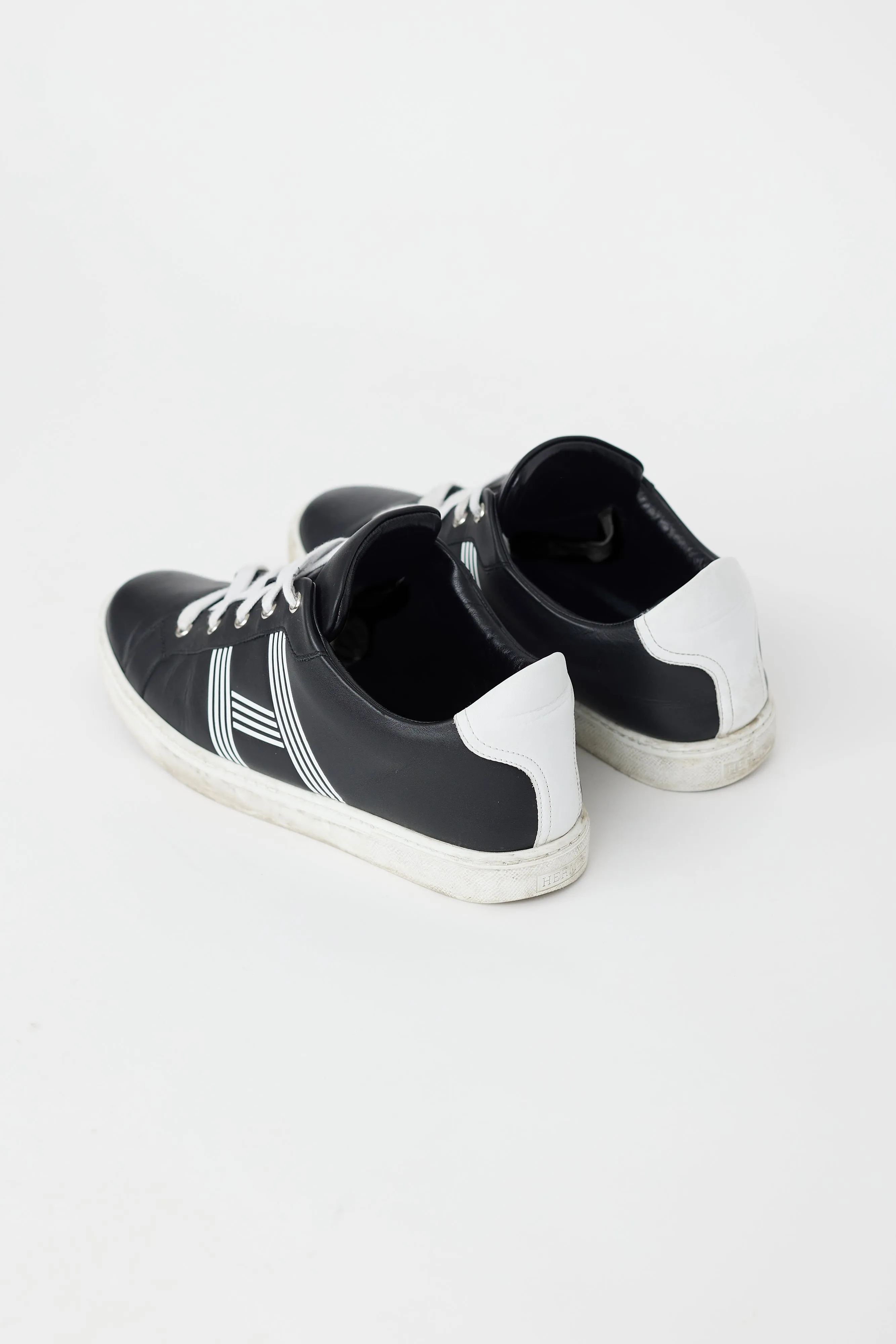 Black & White Leather Avantage Sneaker