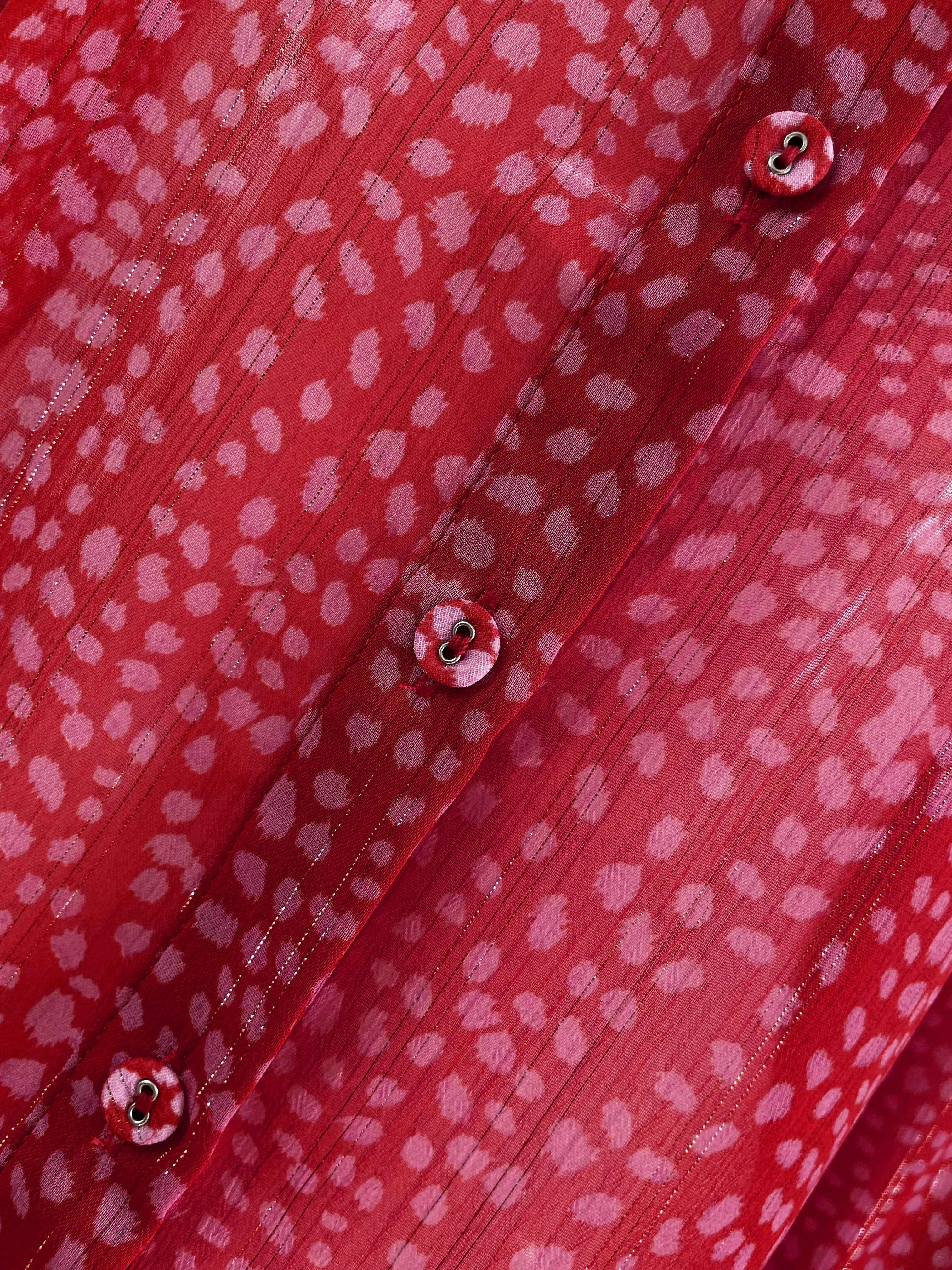 Checkered Shirt Wild Dots Raspberry