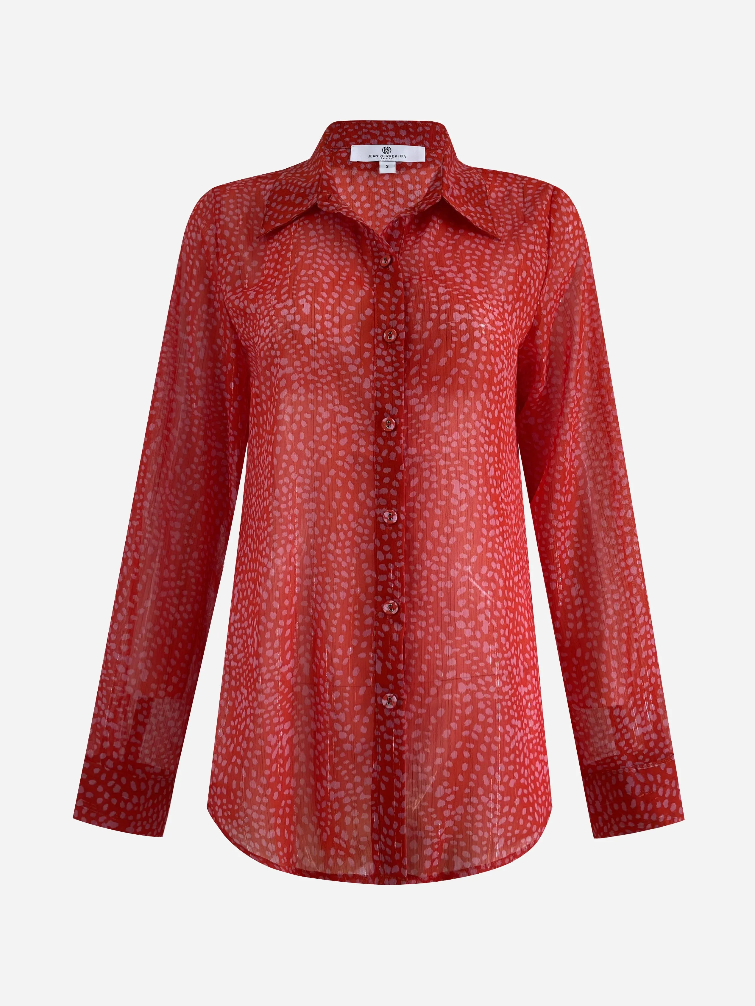 Checkered Shirt Wild Dots Raspberry