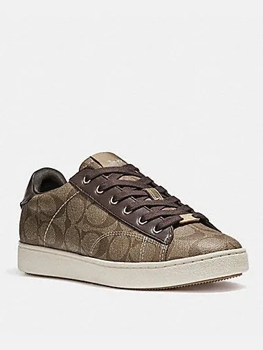 Coach Women's C126 Signature Pvc Lt Sneakers Khaki/Mahogany FG1888