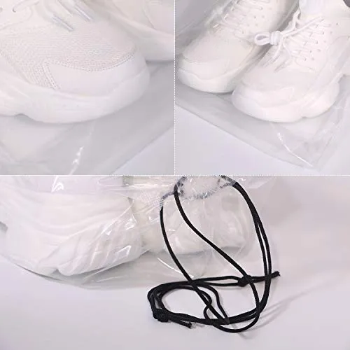 DIOMMELL Set of 12 Transparent Shoe Bags for Travel Large Clear Shoes Storage Organizers Pouch with Rope for Men and Women