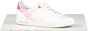 Louis Vuitton Pink/White Front Row LV Monogram logo Leather Trainers UK 3.5 EU 36.5 