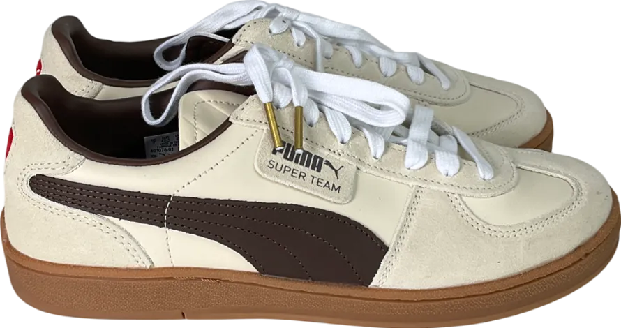Puma Beige Palermo Leather Sneakers Unisex Trainers UK 7 EU 40 