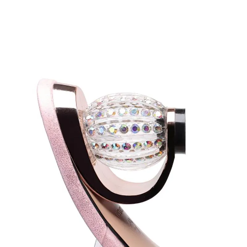 Rhinestone Bowknot Summer Strange Heel Peep Toe Slippers