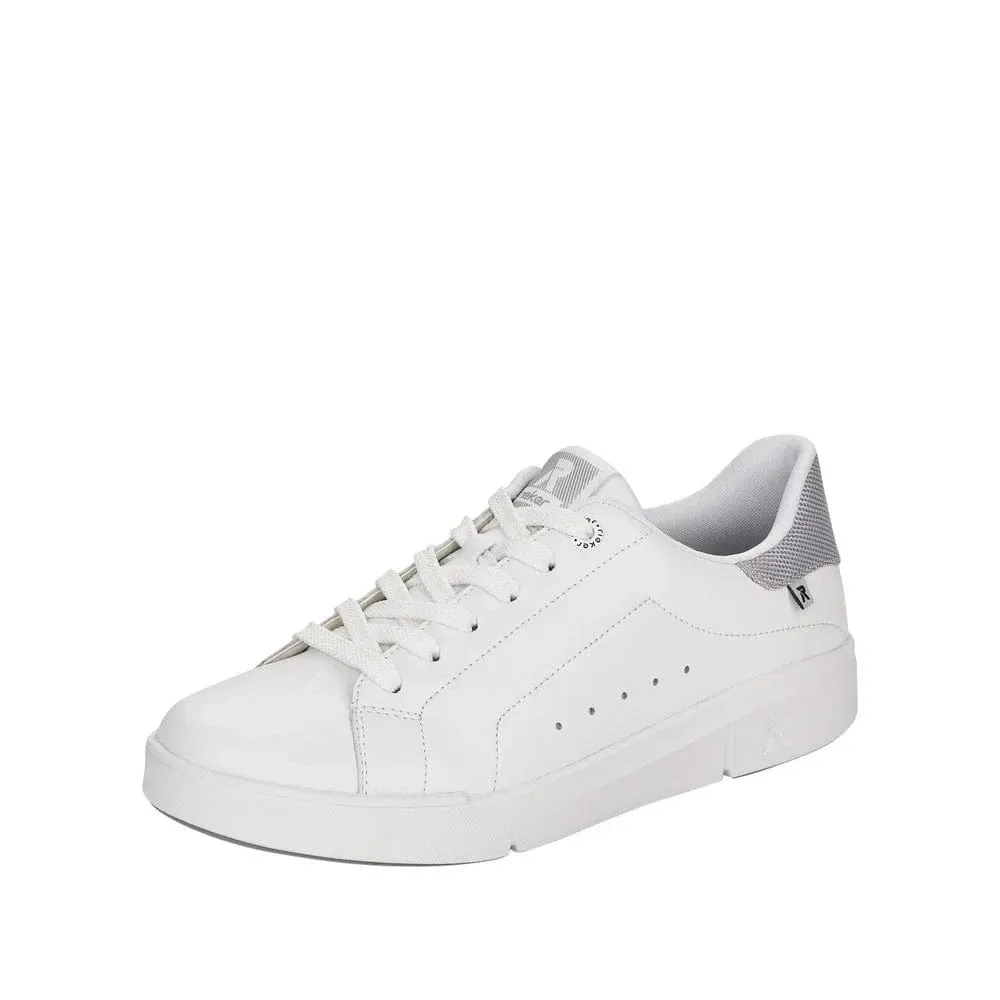 Rieker Evolution White Leather Tennis Shoe - 41902