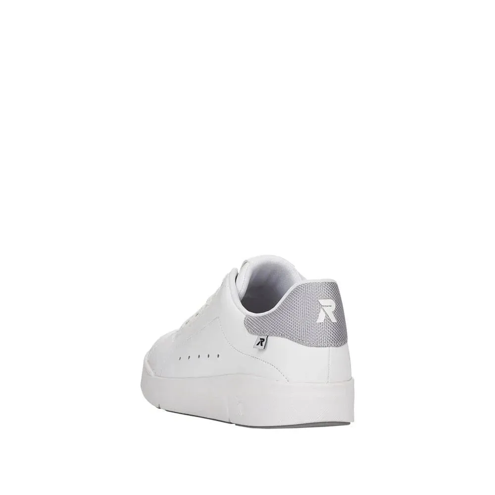Rieker Evolution White Leather Tennis Shoe - 41902