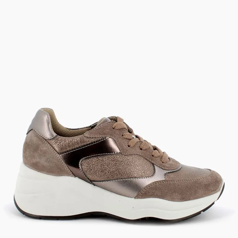 SNEAKERS CAMOSCIO E PELLE