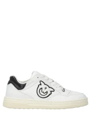 Sneakers Flat in Pelle con Logo Ricamato