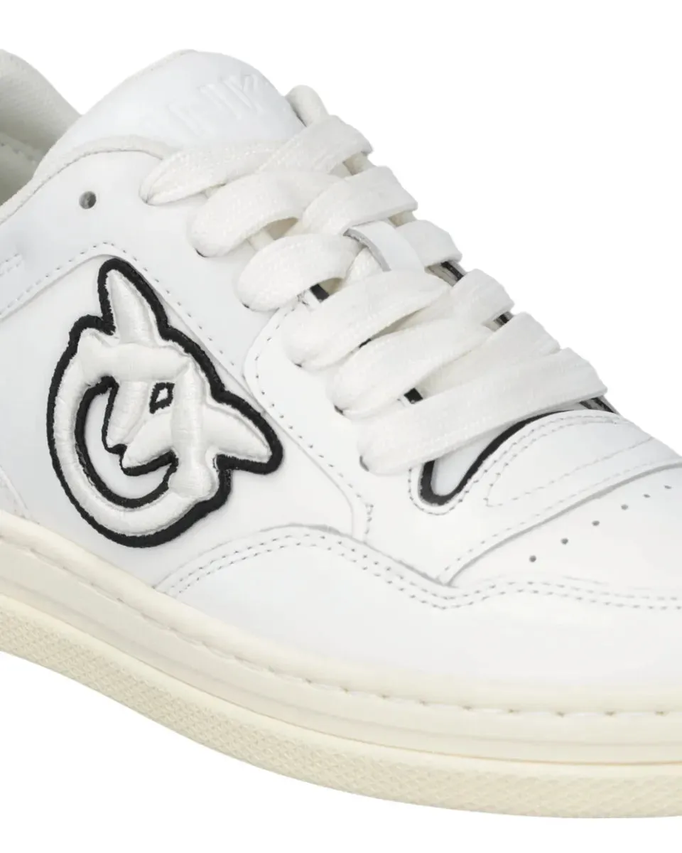 Sneakers Flat in Pelle con Logo Ricamato
