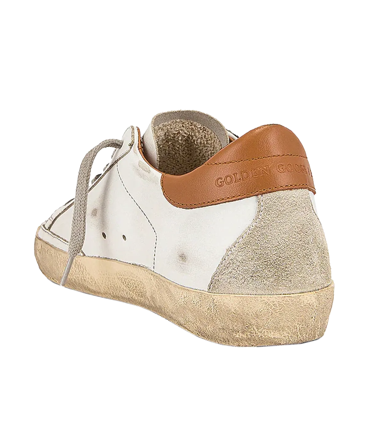 Super-Star Leather Upper in White,Ice & Light Brown