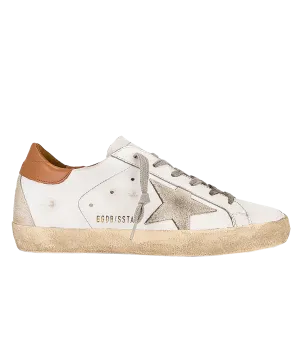 Super-Star Leather Upper in White,Ice & Light Brown