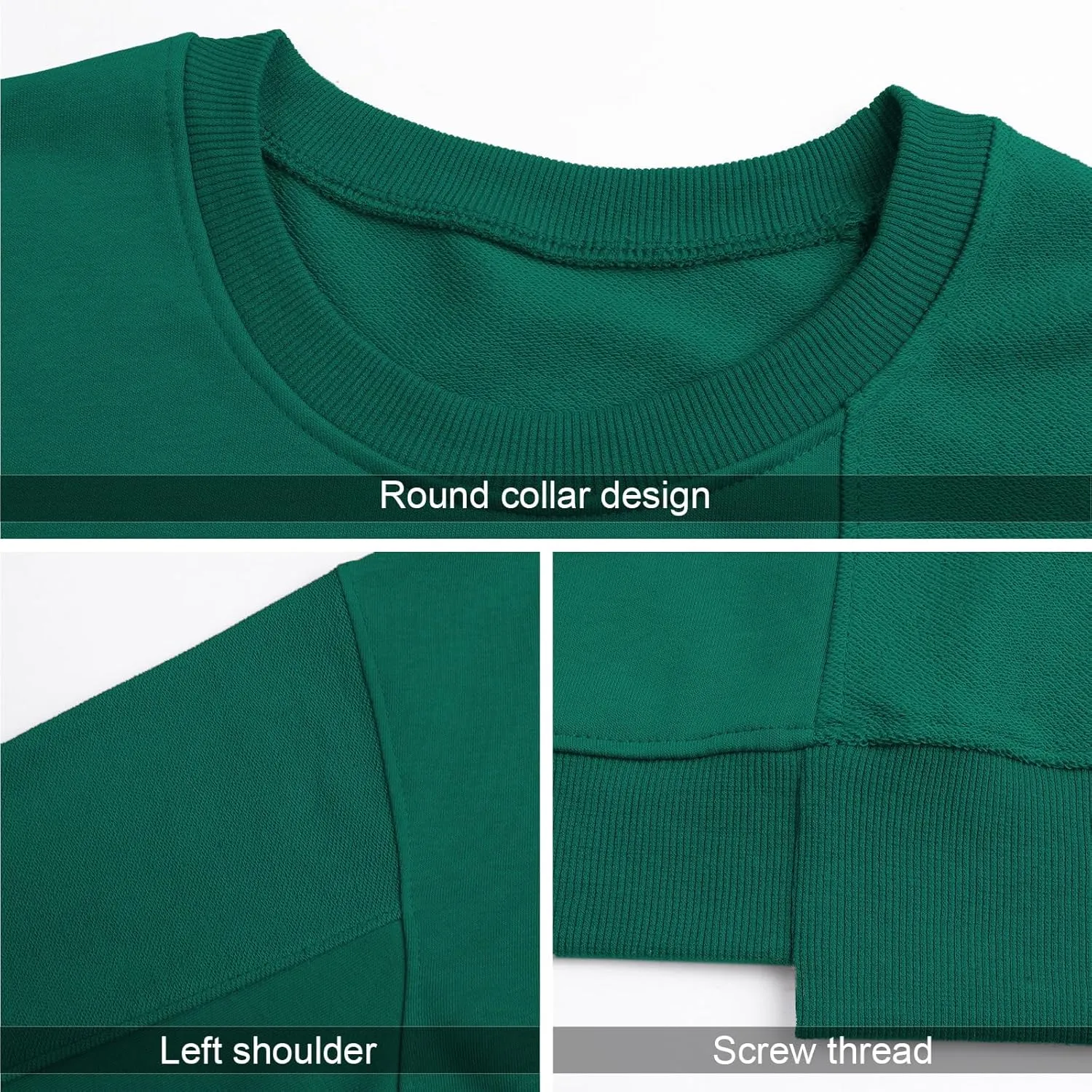 Surenow Mens Patchwork Crewneck Sweatshirt Long-Sleeve Lightweight Terry Sweatshirt Casual Workout Pullover Shirt Tops