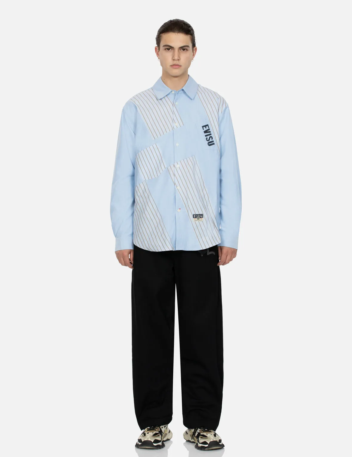 Wheel of Wisdom and Logo Print Relax Fit Deconstructive Shirt