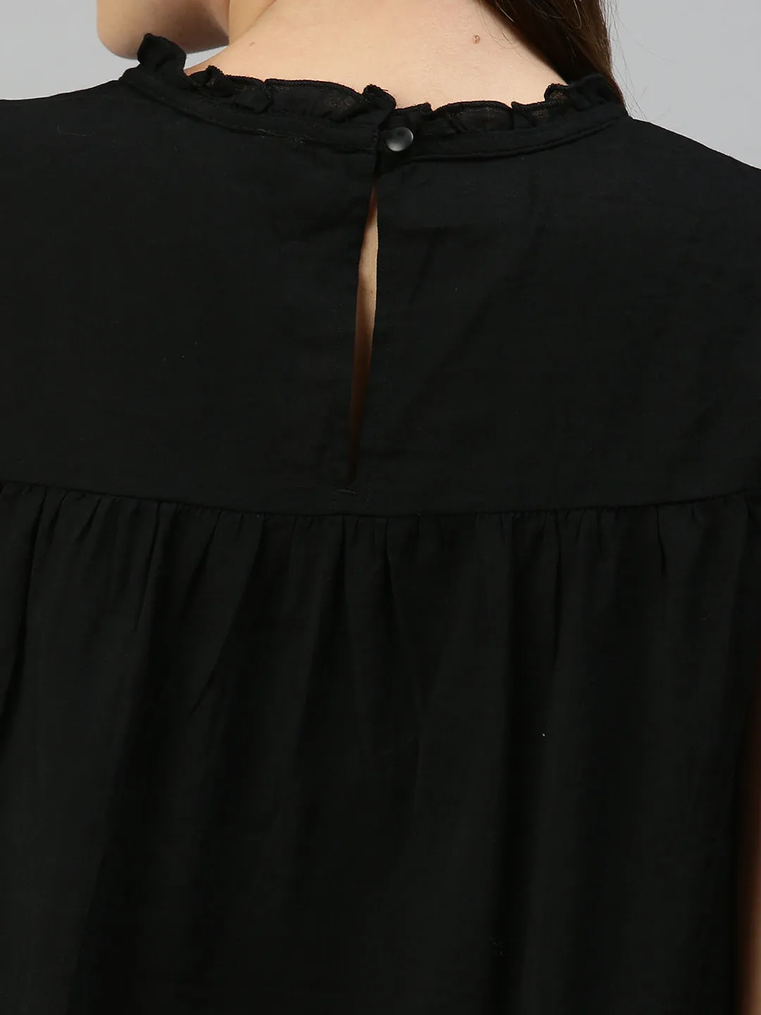 Women Black A-Line Top