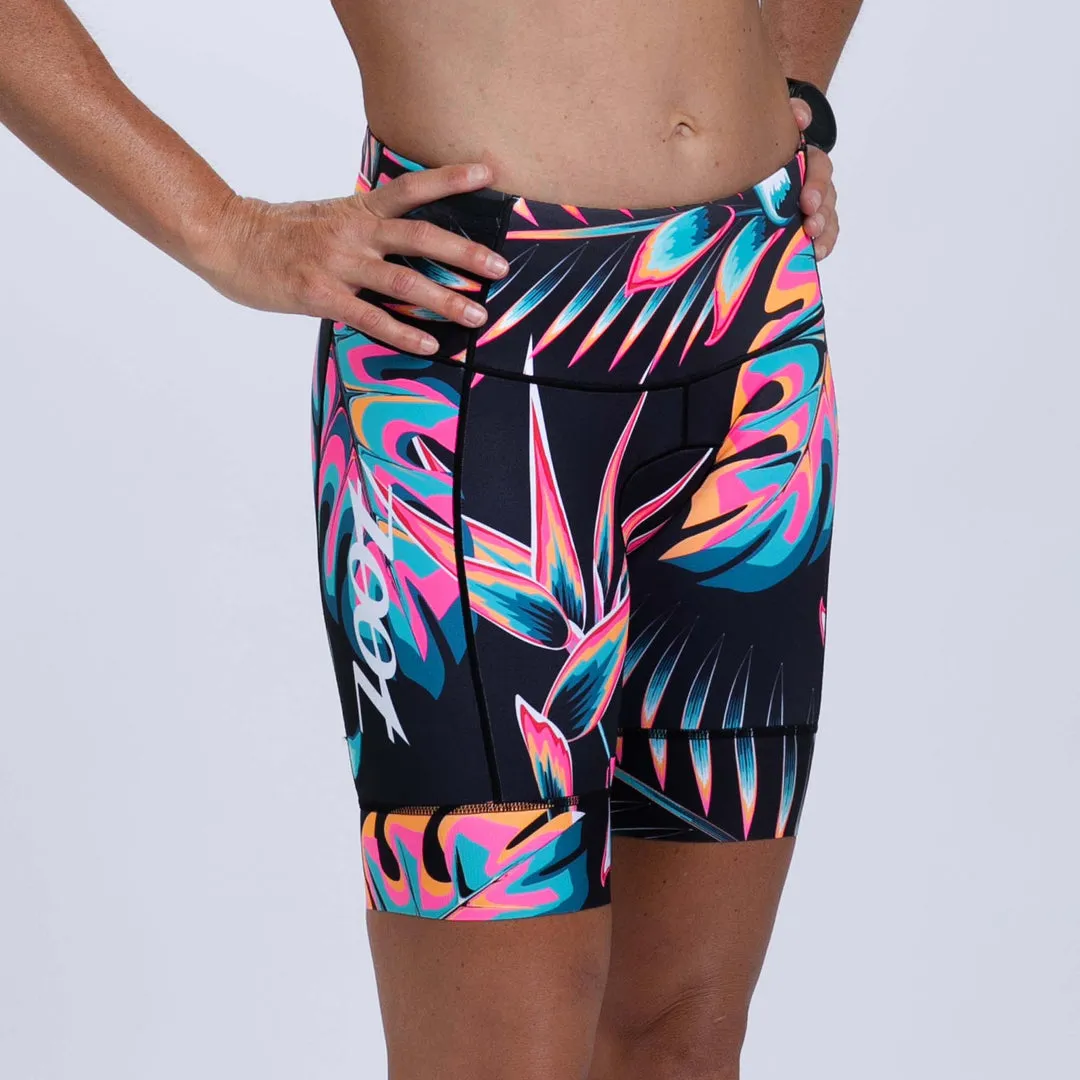 Womens LTD Triathlon 8 Inch Short - Koa Tropical