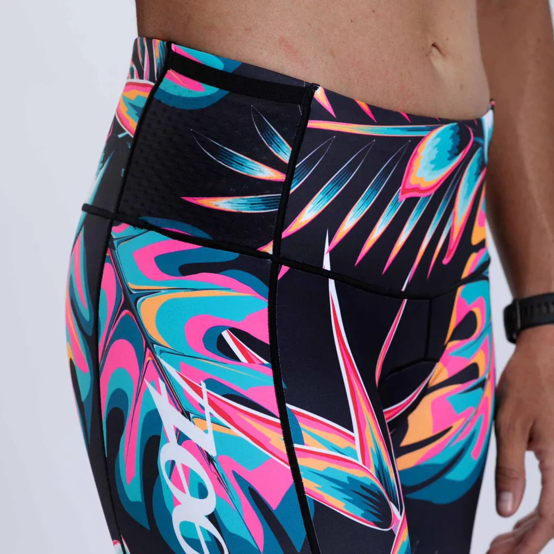 Womens LTD Triathlon 8 Inch Short - Koa Tropical