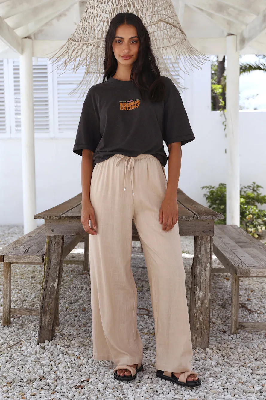 WRANGLER Aztec Camera Baggy Hemp Tee Worn Black